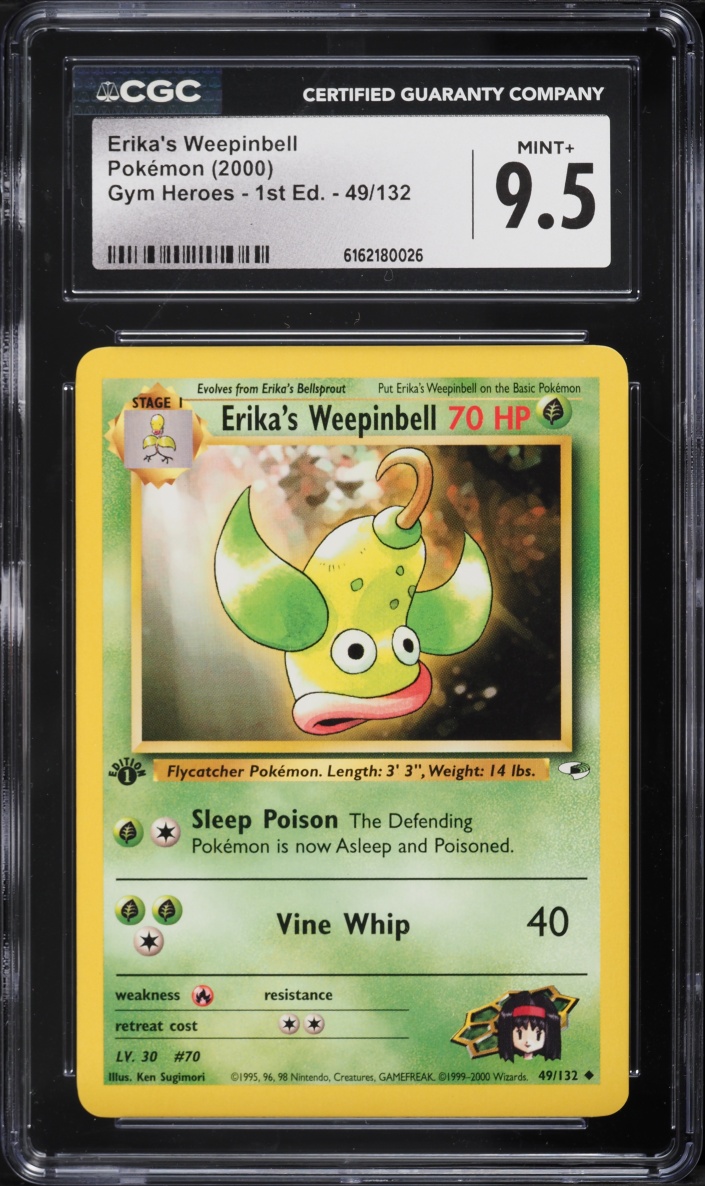 2000 Pokemon Gym Heroes 1st Edition Erika's Weepinbell #49 CGC 9.5 MINT+