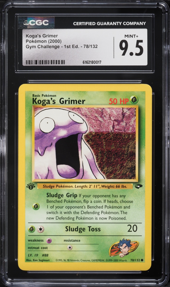 2000 Pokemon Gym Challenge 1st Edition Koga's Grimer #78 CGC 9.5 MINT+