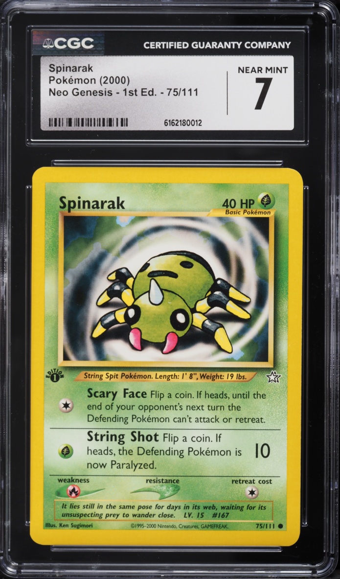 2000 Pokemon Neo Genesis 1st Edition Spinarak #75 CGC 7 NRMT