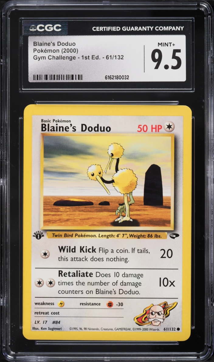 2000 Pokemon Gym Challenge 1st Edition Blaine's Doduo #61 CGC 9.5 MINT+