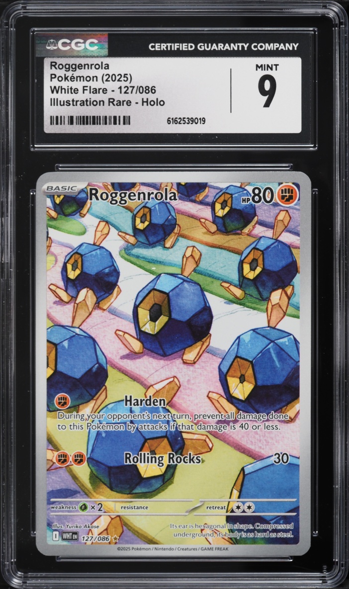 2025 Pokemon Scarlet & Violet White Flare IR Roggenrola #127 CGC 9 MINT