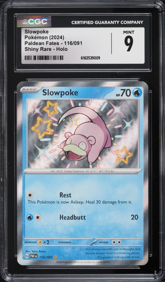 2024 Pokemon Scarlet & Violet Paldean Fates Shiny Slowpoke #116 CGC 9 MINT