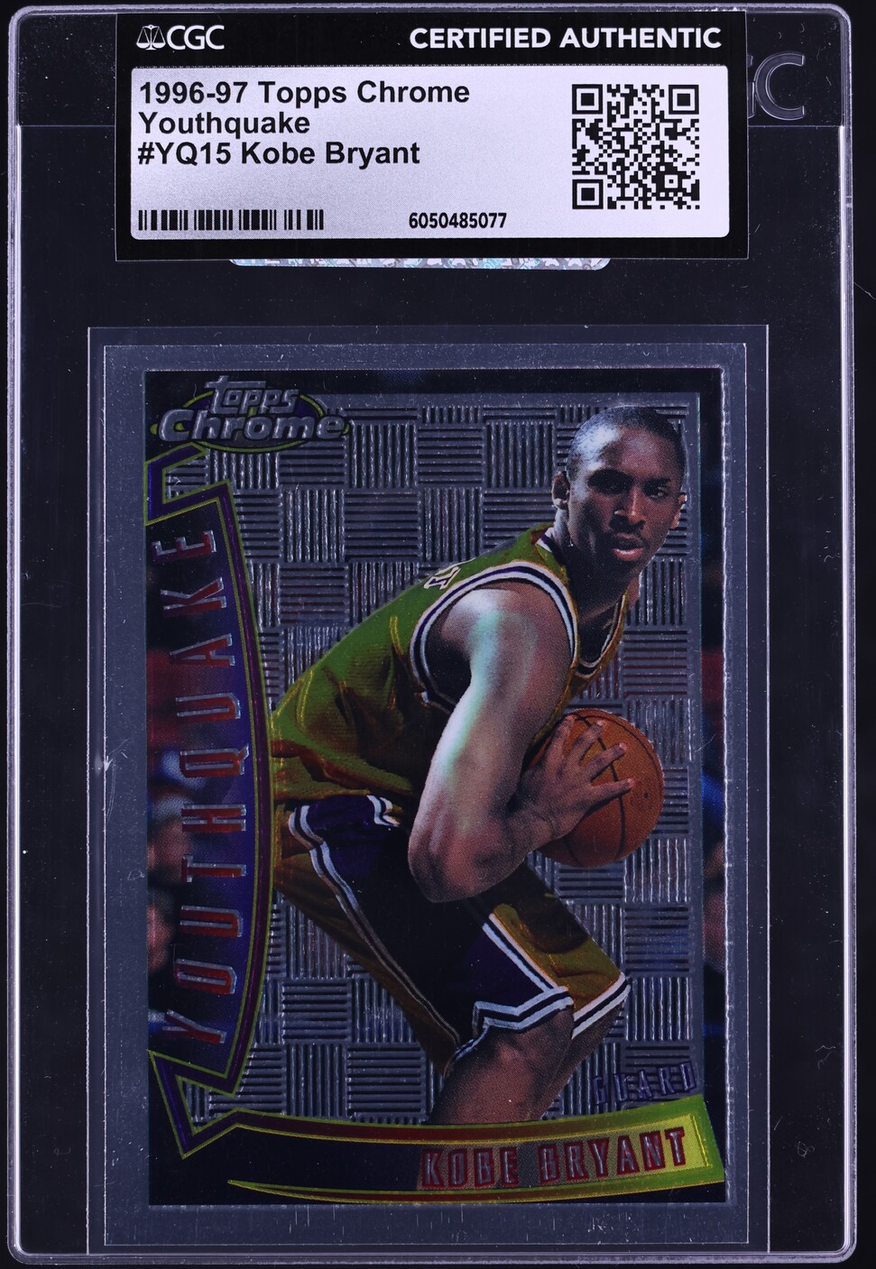 1996 Topps Chrome Youthquake Kobe Bryant ROOKIE #YQ15 CGC AUTH