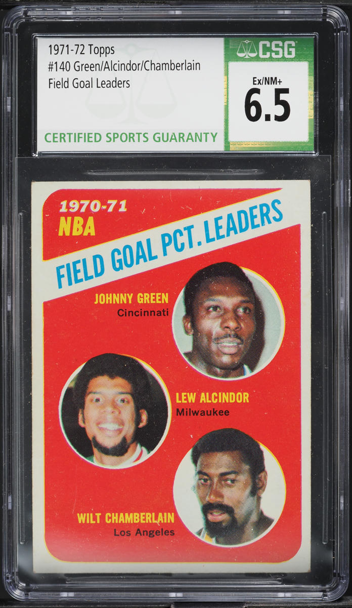 1971 Topps Basketball Wilt Chamberlain & Lew Alcindor LDRS #140 CSG 6.5 EXMT+