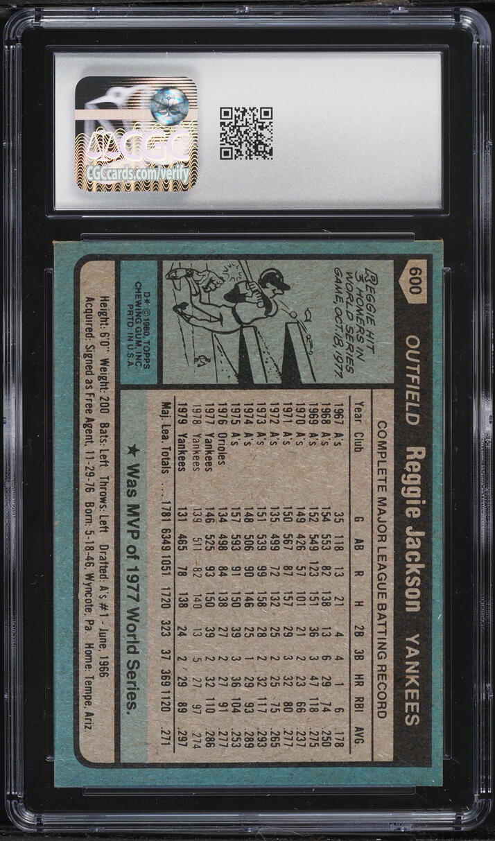 1980 Topps Reggie Jackson #600 CGC 8 NM-MT