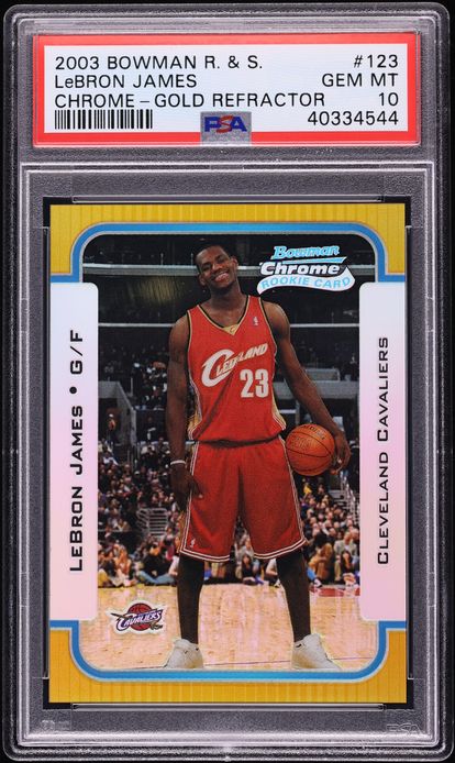 2003 Bowman Chrome Gold Refractor LeBron James ROOKIE /50 #123 PSA 10 GEM MINT