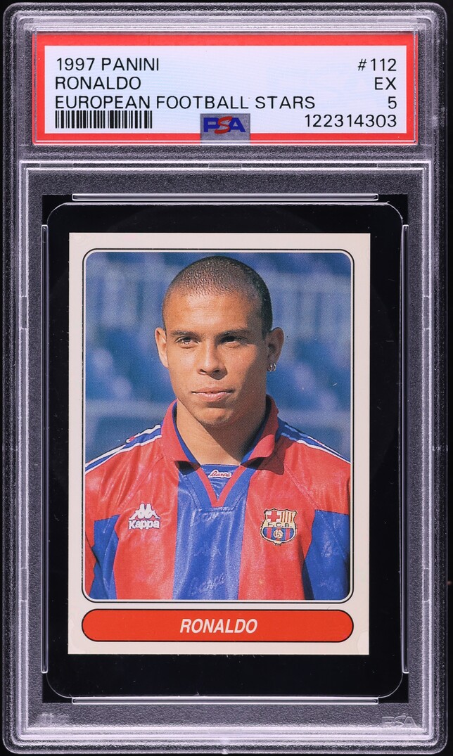 1997 Panini European Soccer Stars Ronaldo #112 PSA 5 EX