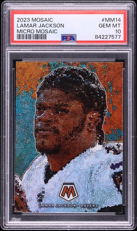 2023 Panini Mosaic Micro Lamar Jackson #MM-14 PSA 10 GEM MINT