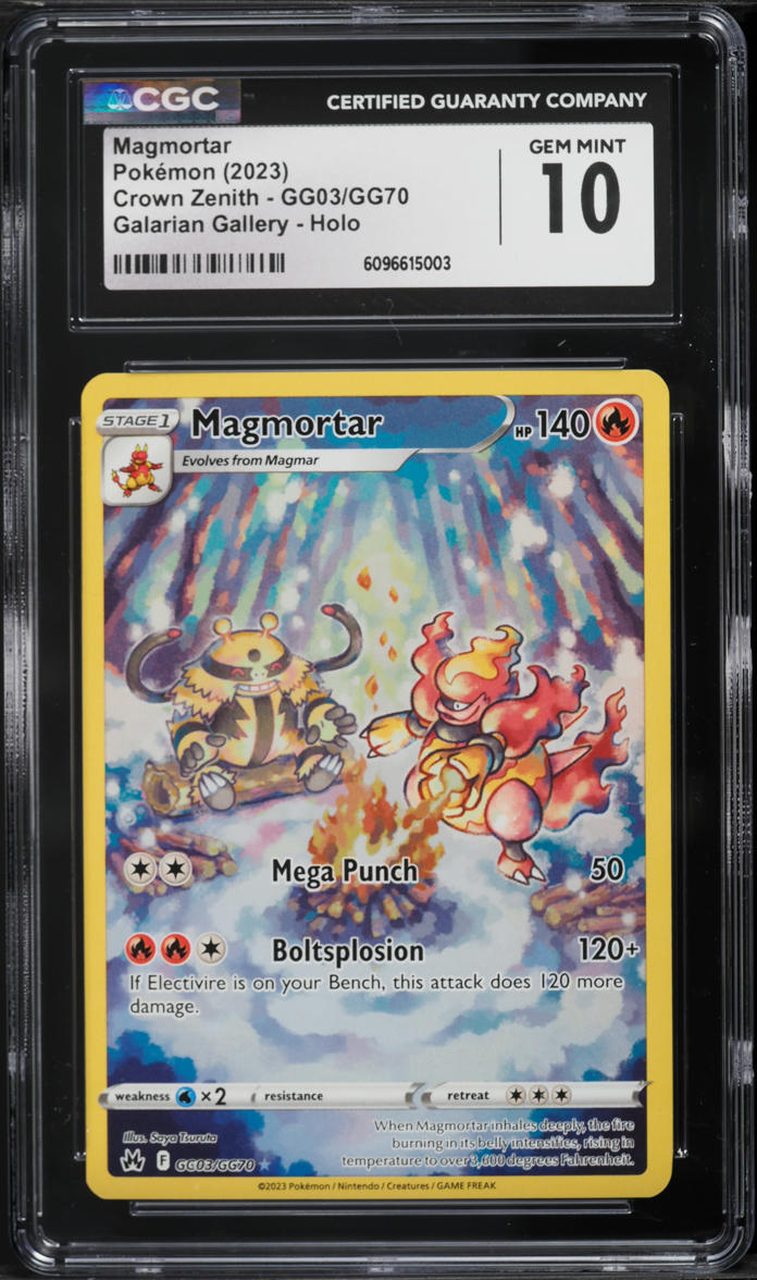 2023 Pokemon Sword & Shield Crown Zenith Full Art Magmortar #GG03 CGC 10 GEM MINT