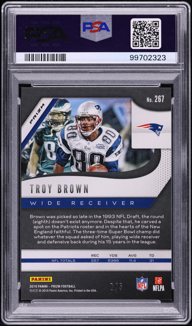 2019 Panini Prizm Gold Vinyl Troy Brown GOLD VINYL #267 PSA 9 MINT