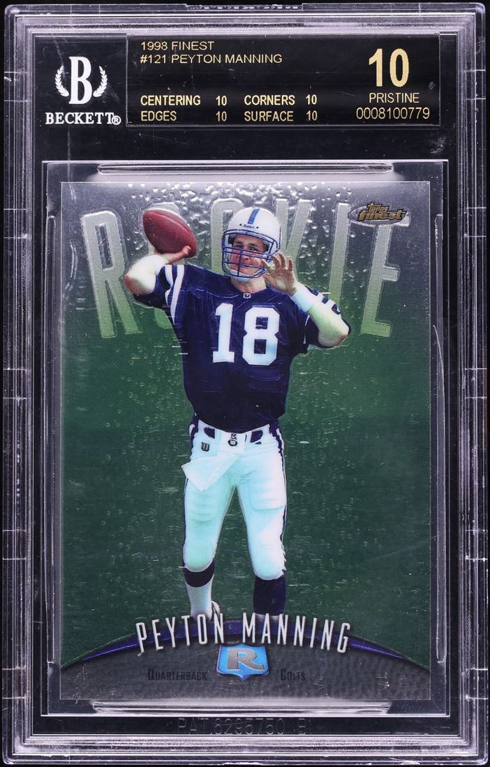 1998 Finest Football Peyton Manning ROOKIE #121 BGS 10 BLACK LABEL