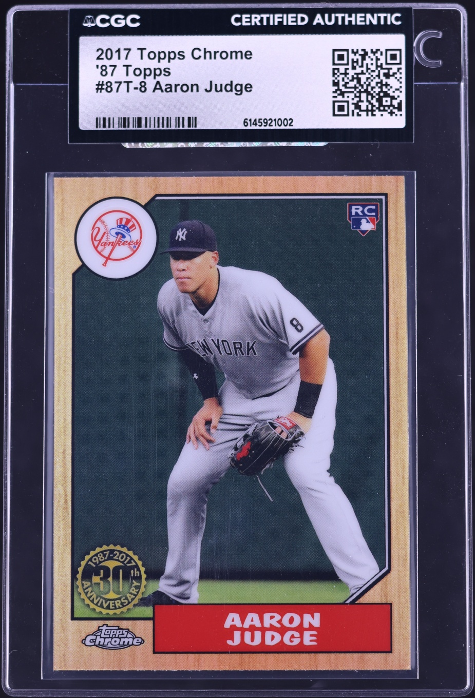 2017 Topps Chrome '87 Aaron Judge ROOKIE #87T-8 CGC AUTH