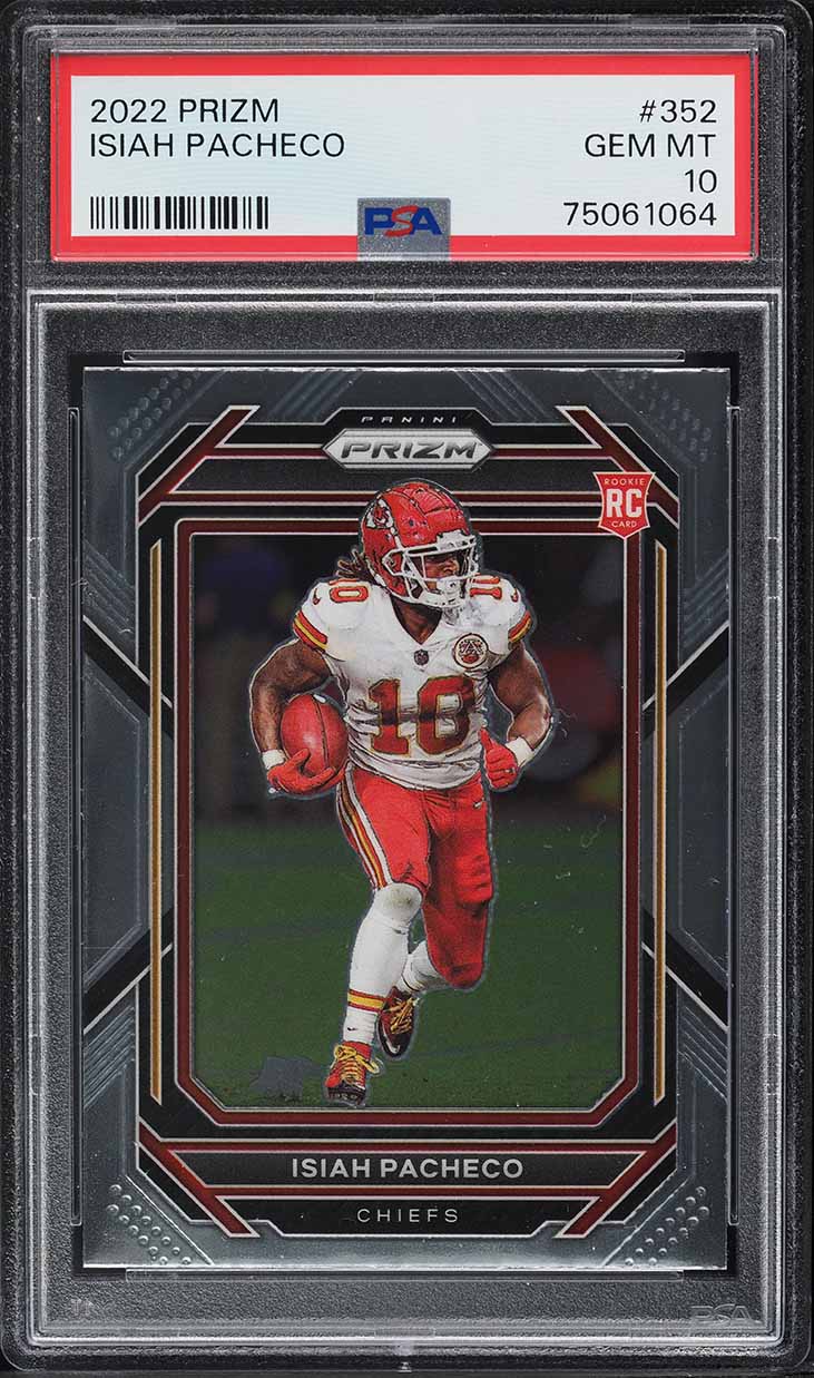2022 Panini Prizm Isiah Pacheco ROOKIE #352 PSA 10 GEM MINT