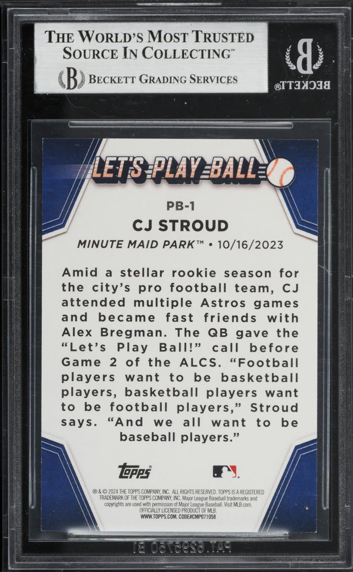 2024 Topps Let's Play Ball C.J. Stroud #PB1 BGS 7.5 NRMT+