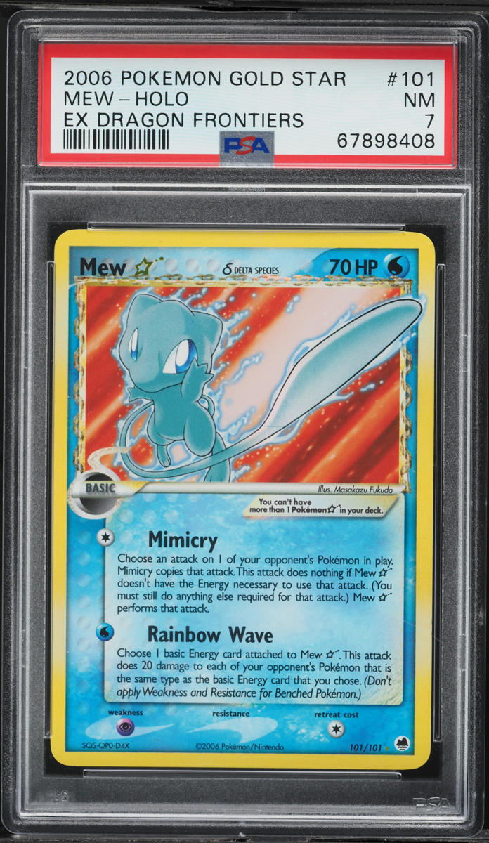 2006 Pokemon EX Dragon Frontiers Holo Mew Gold Star #101 PSA 7 NRMT on ...