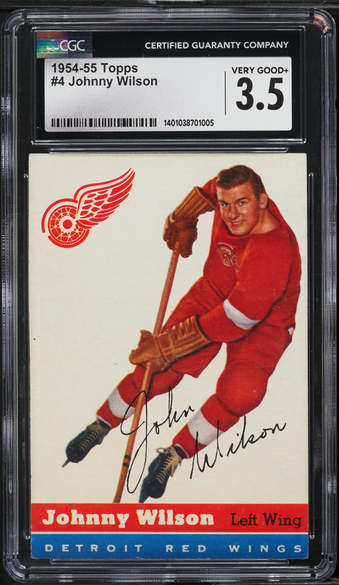 1954 Topps Hockey Johnny Wilson #4 CGC 3.5 VG+