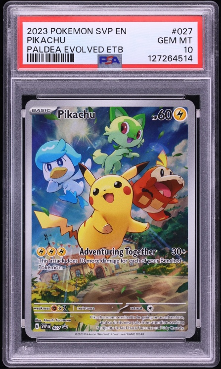 2023 Pokemon Scarlet & Violet Promo Paldea Evolved ETB Full Art Pikachu #27 PSA 10 GEM MINT