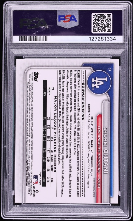 2024 Bowman Chrome Mega Box Red Refractor Shohei Ohtani /5 #33 PSA 9 MINT