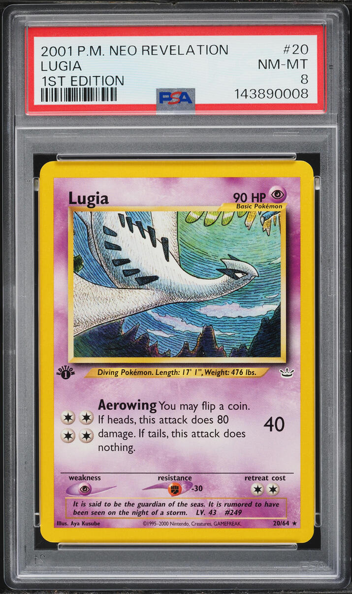 2001 Pokemon Neo Revelation 1st Edition Lugia #20 PSA 8 NM-MT