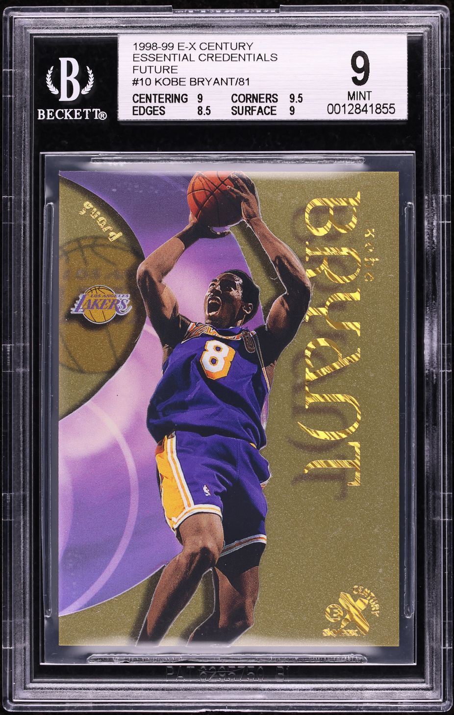 1998 Skybox E-X Century Essential Credentials Future Kobe Bryant /81 #10 BGS 9
