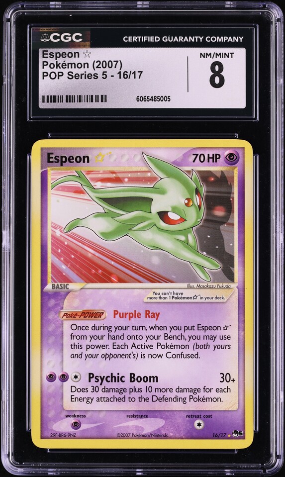 2007 Pokemon Pop Series 5 Espeon Gold Star #16 CGC 8 NM-MT