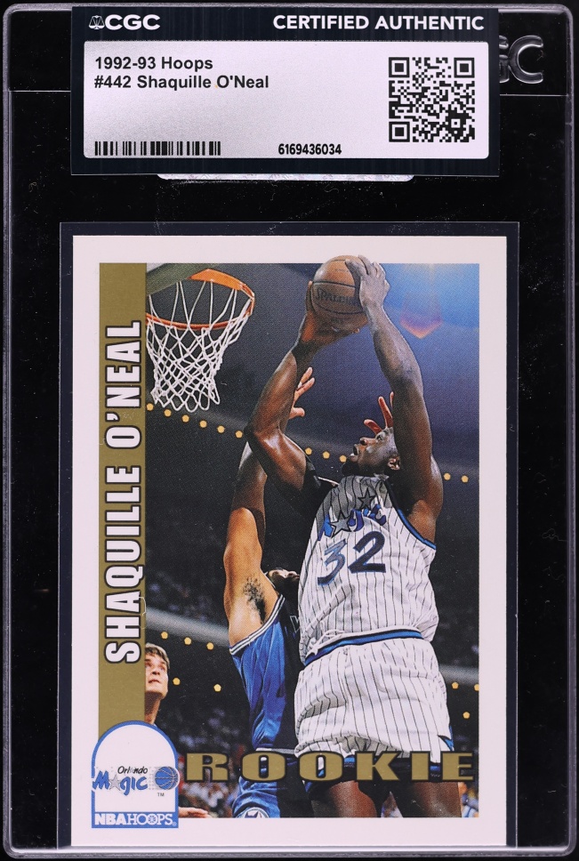 1992 Hoops Shaquille O'Neal ROOKIE #442 CGC AUTH