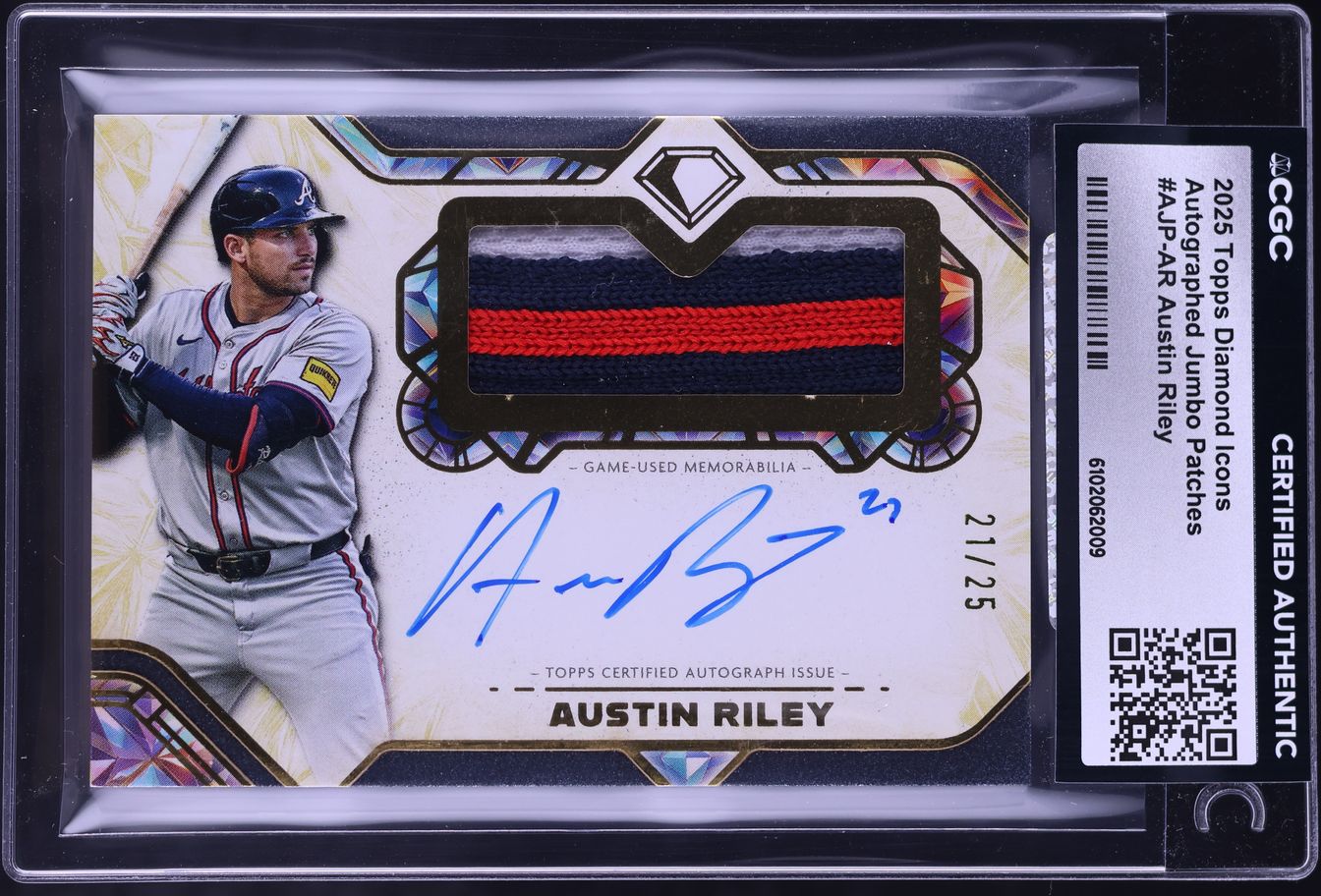 2025 Topps Diamond Icons Jumbo Austin Riley PATCH AUTO /25 #AJP-AR CGC ...