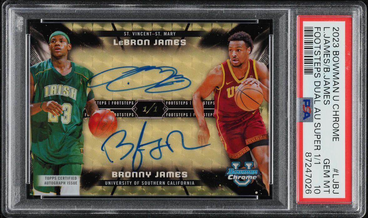 2023 Bowman U Chrome Superfractor LeBron Bronny James ROOKIE AUTO