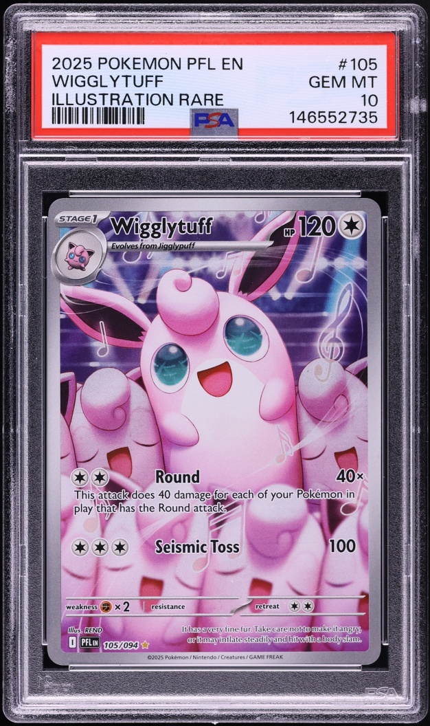 2025 Pokemon Mega Evolution Phantasmal Flames IR Wigglytuff #105 PSA 10 GEM MINT