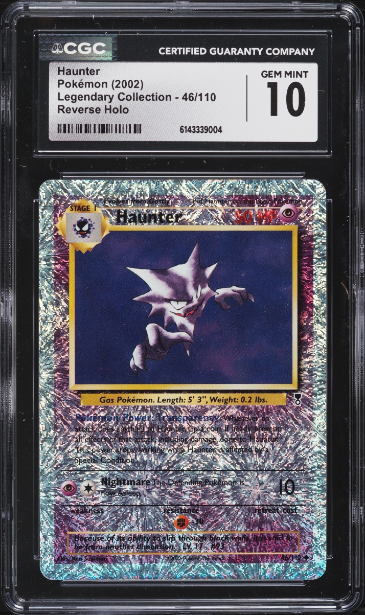 2002 Pokemon Legendary Collection Reverse Holo Haunter #46 CGC 10 GEM MINT