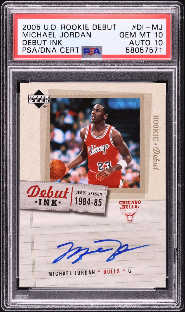 2005 Upper Deck Rookie Debut Ink Michael Jordan AUTO DNA 10 #DI-MJ PSA ...