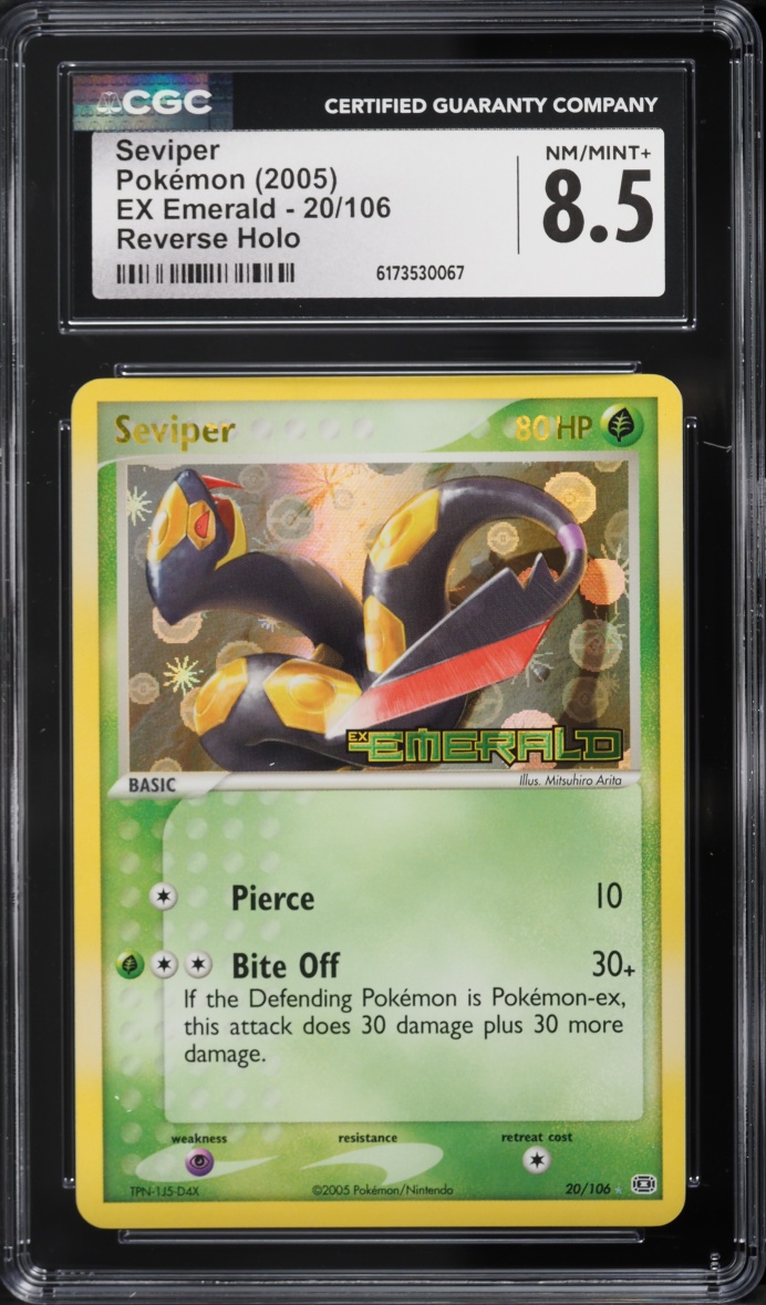 2005 Pokemon EX Emerald Reverse Holo Seviper #20 CGC 8.5 NM-MT+