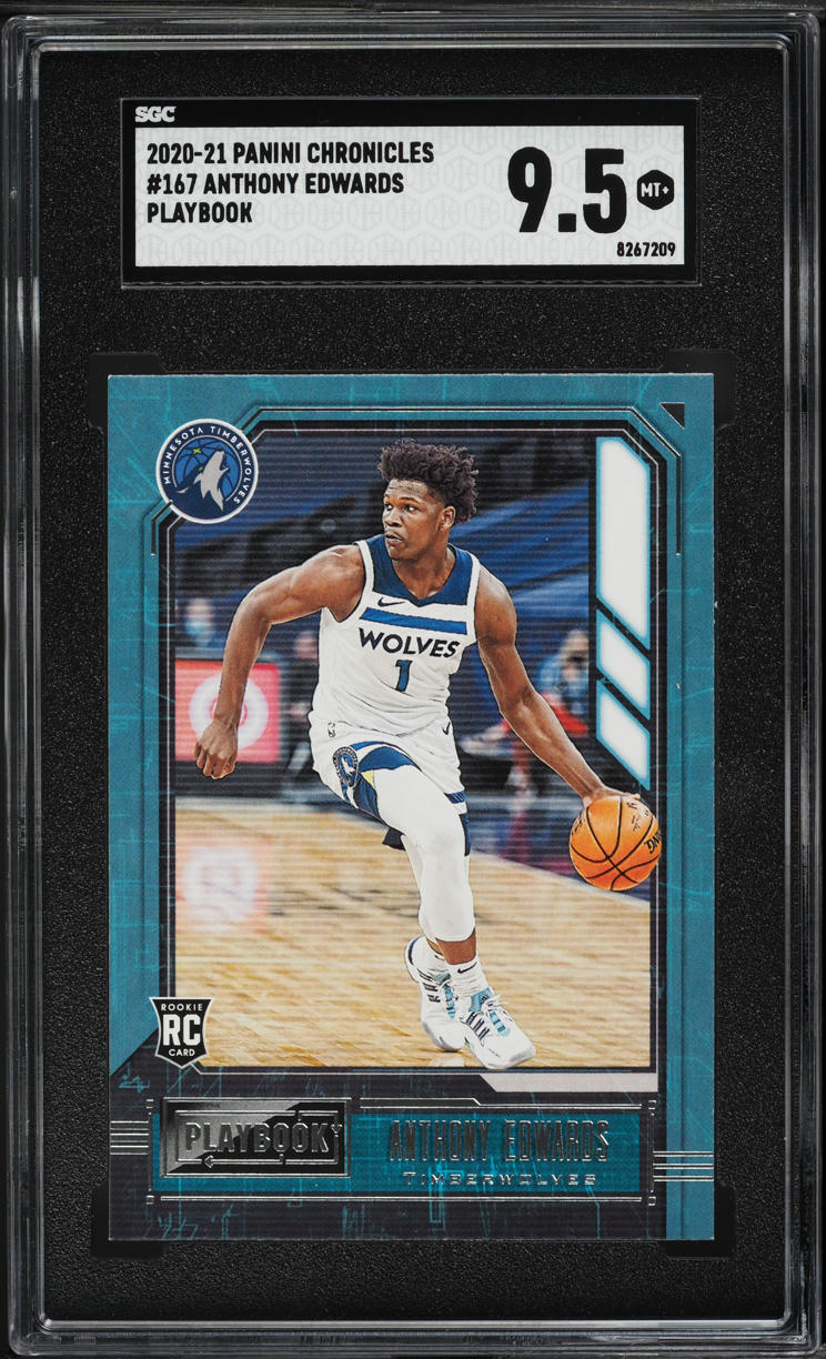 2020 Panini Chronicles Playbook Anthony Edwards ROOKIE #167 SGC 9.5 MINT+