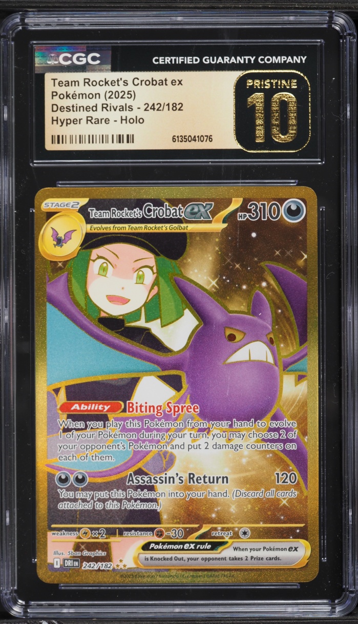 2025 Pokemon SV Destined Rivals Gold Rare Team Rocket's Crobat ex #242 CGC 10 PRISTINE