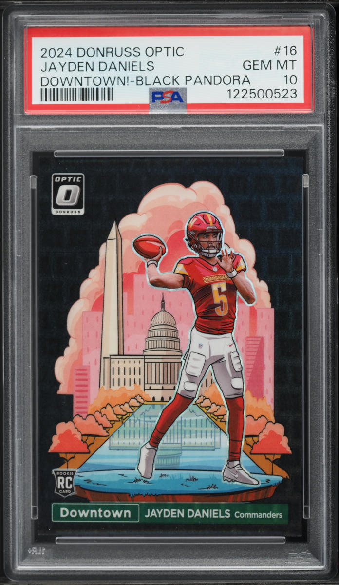 2024 Donruss Optic Downtown Black Pandora Jayden Daniels ROOKIE /25 #16 PSA 10 GEM MINT