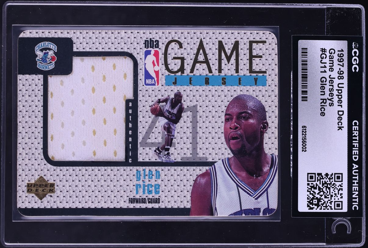1997 Upper Deck Game Jerseys Glen Rice PATCH #GJ11 CGC AUTH - Photo 1