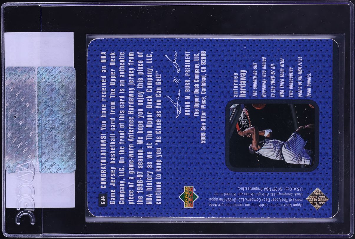1997 Upper Deck Game Jerseys Anfernee Hardaway PATCH #GJ4 CGC AUTH - Photo 2