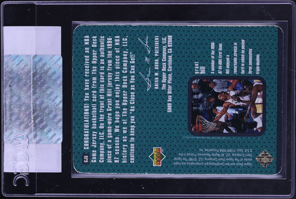 1997 Upper Deck Game Jerseys Grant Hill PATCH #GJ5 CGC AUTH - Photo 2