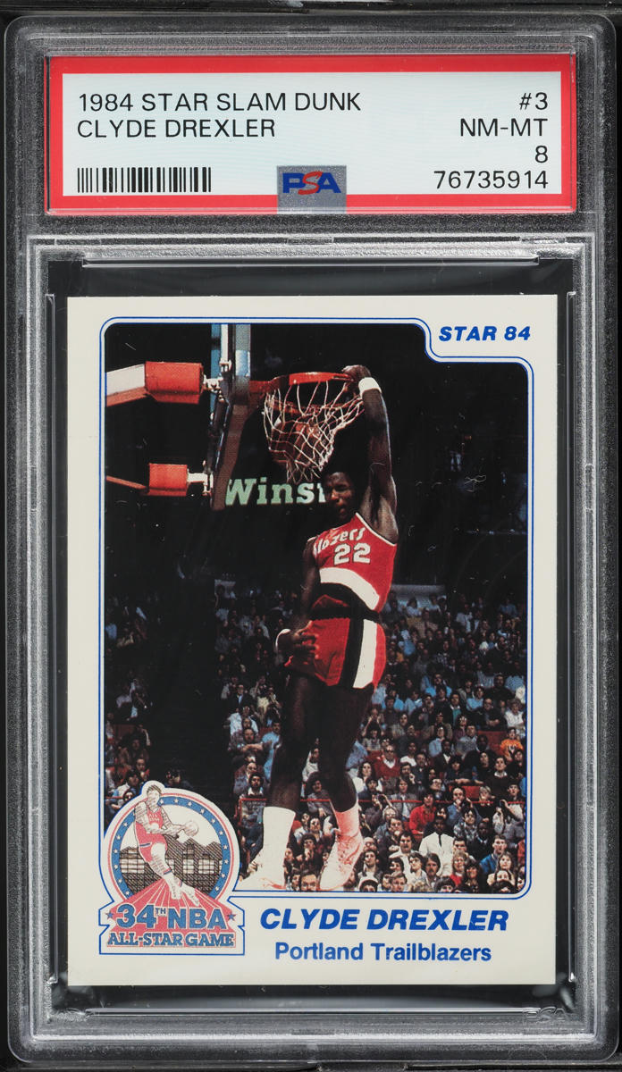 1984 Star Slam Dunk Clyde Drexler ROOKIE #3 PSA 8 NM-MT