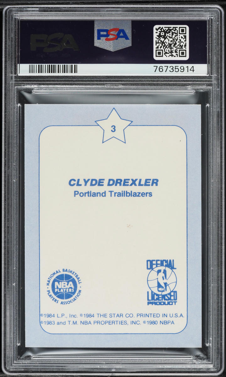1984 Star Slam Dunk Clyde Drexler ROOKIE #3 PSA 8 NM-MT