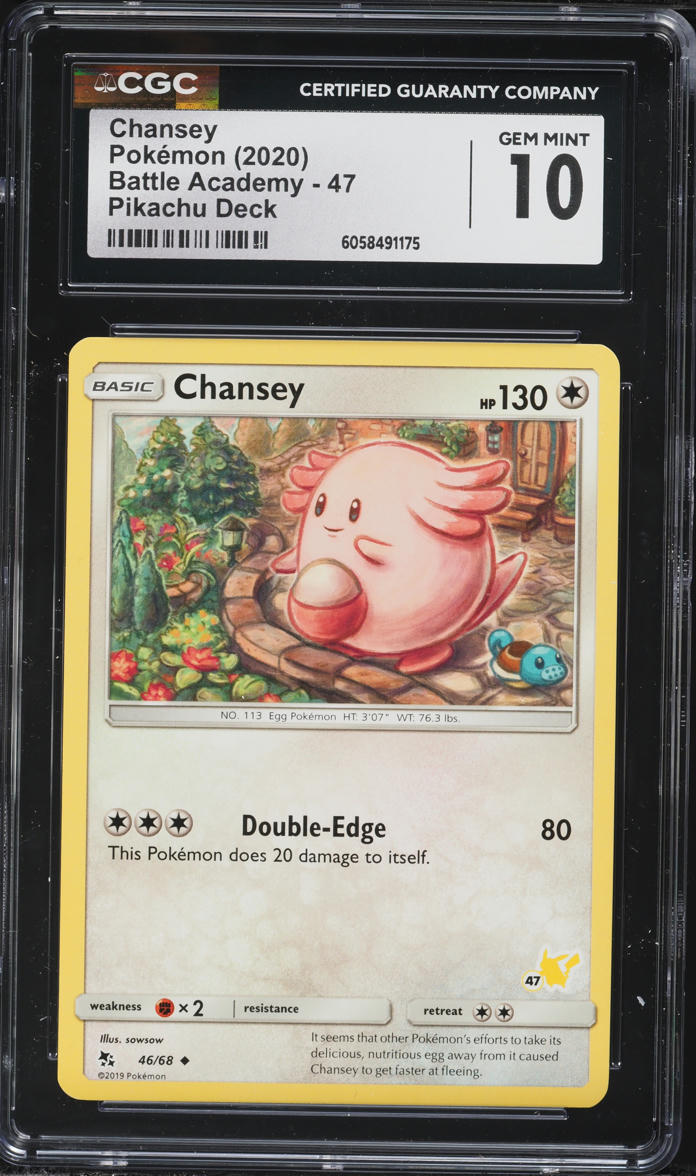 2020 Pokemon Sword & Shield Battle Academy Pikachu Deck Chansey #46 CGC 10 GEM MINT