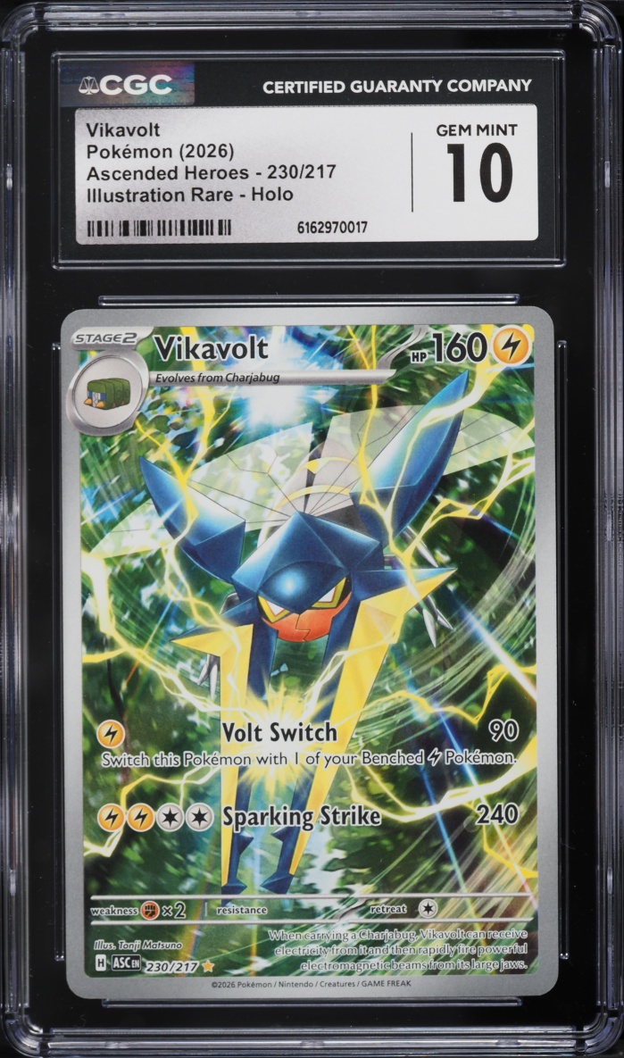 2026 Pokemon Mega Evolution Ascended Heroes IR Vikavolt #230 CGC 10 GEM MINT