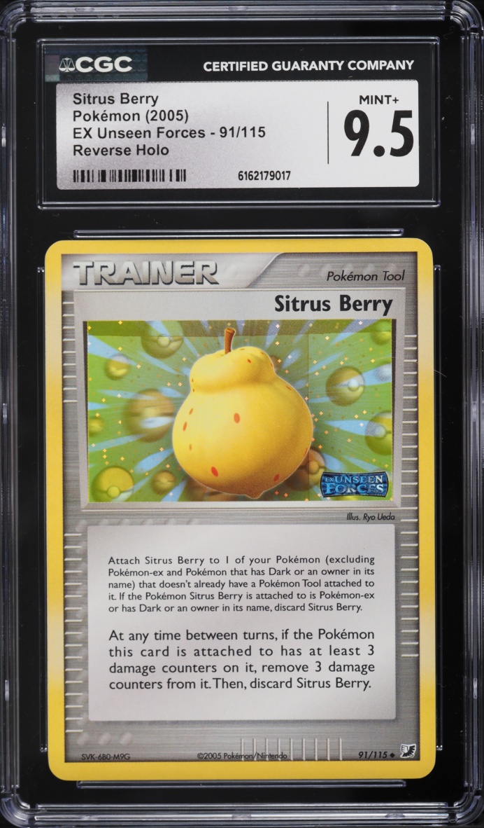 2005 Pokemon EX Unseen Forces Reverse Holo Sitrus Berry #91 CGC 9.5 MINT+