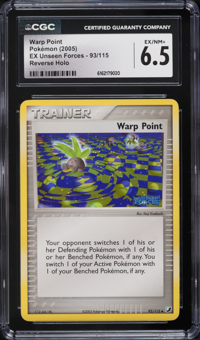 2005 Pokemon EX Unseen Forces Reverse Holo Warp Point #93 CGC 6.5 EXMT+