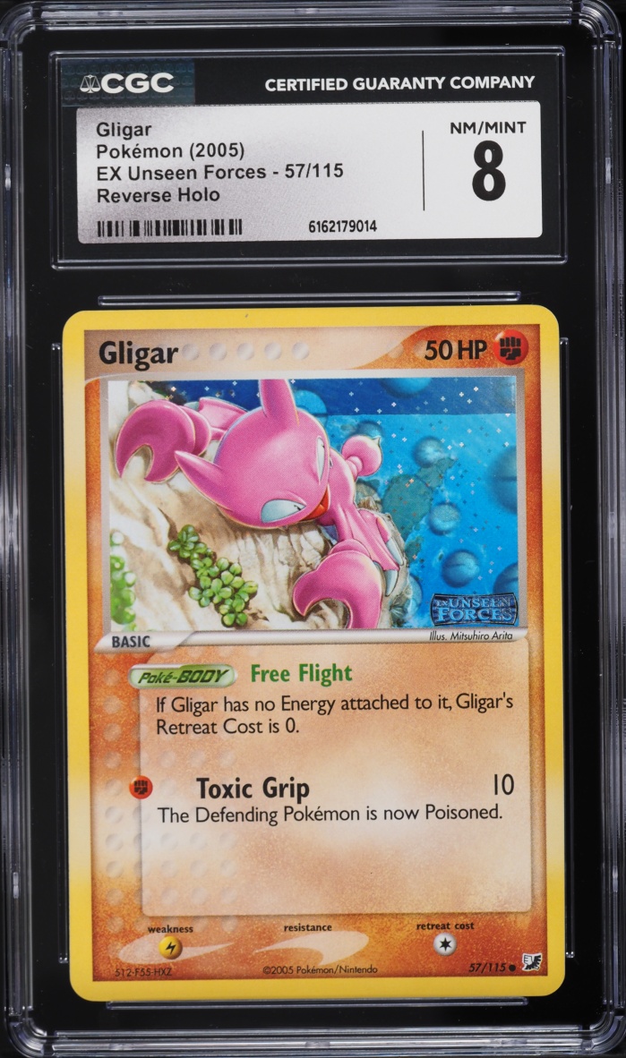 2005 Pokemon EX Unseen Forces Reverse Holo Gligar #57 CGC 8 NM-MT