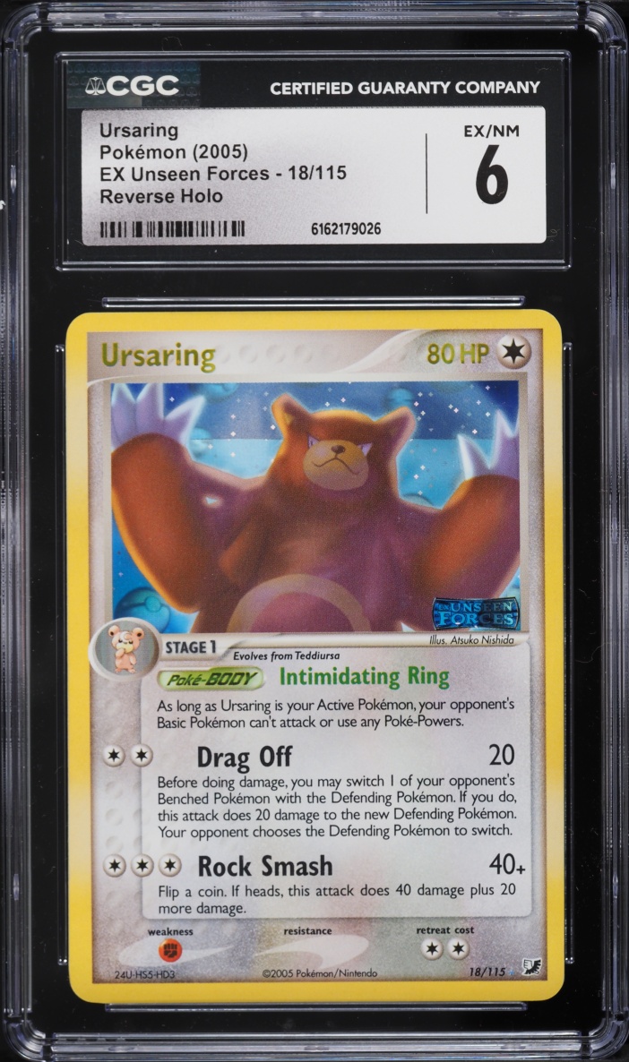 2005 Pokemon EX Unseen Forces Reverse Holo Ursaring #18 CGC 6 EXMT
