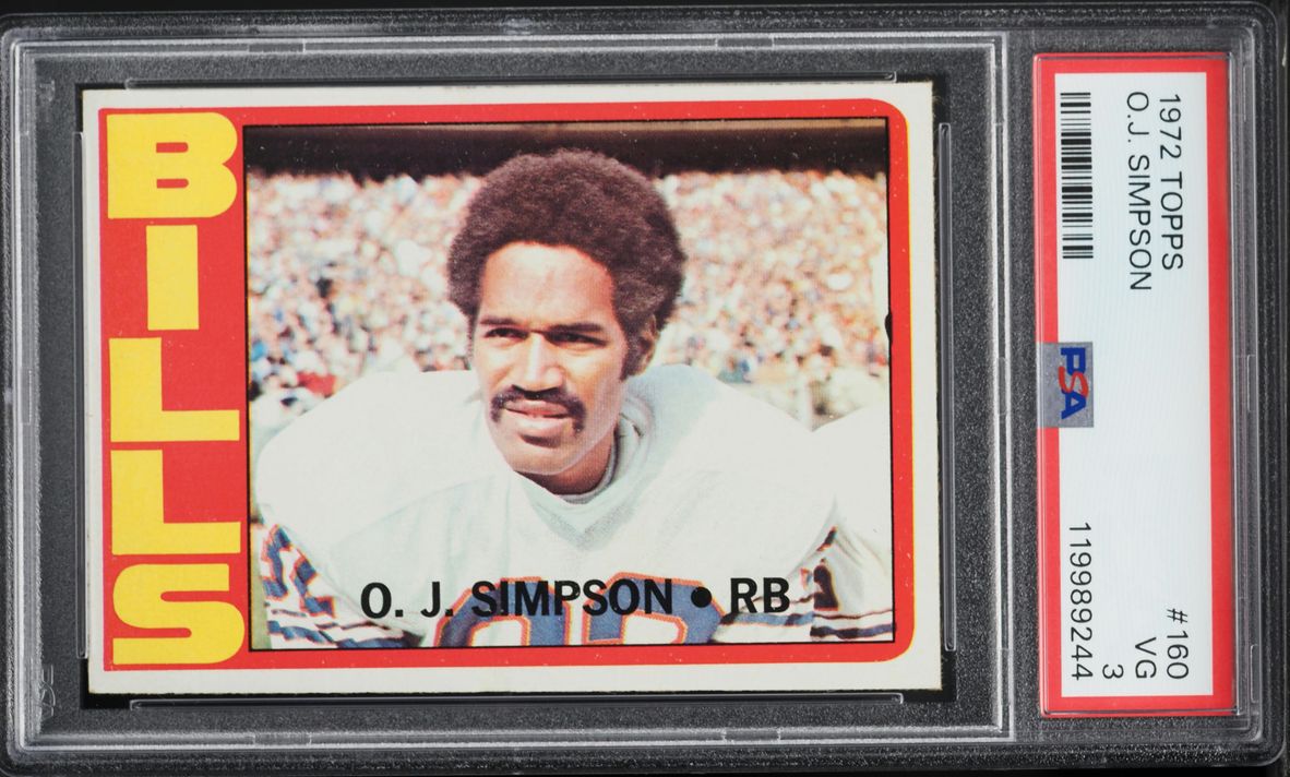 1972 Topps Football O.J. Simpson #160 PSA 3 VG