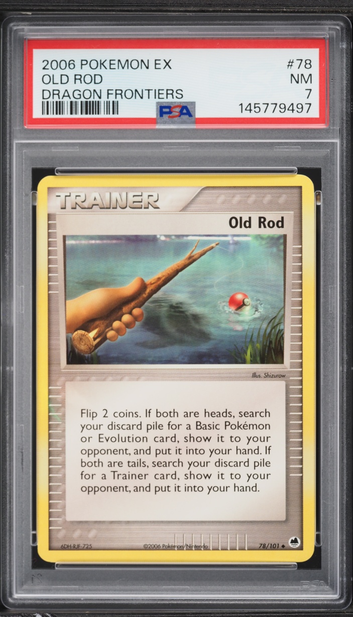 2006 Pokemon EX Dragon Frontiers Old Rod #78 PSA 7 NRMT