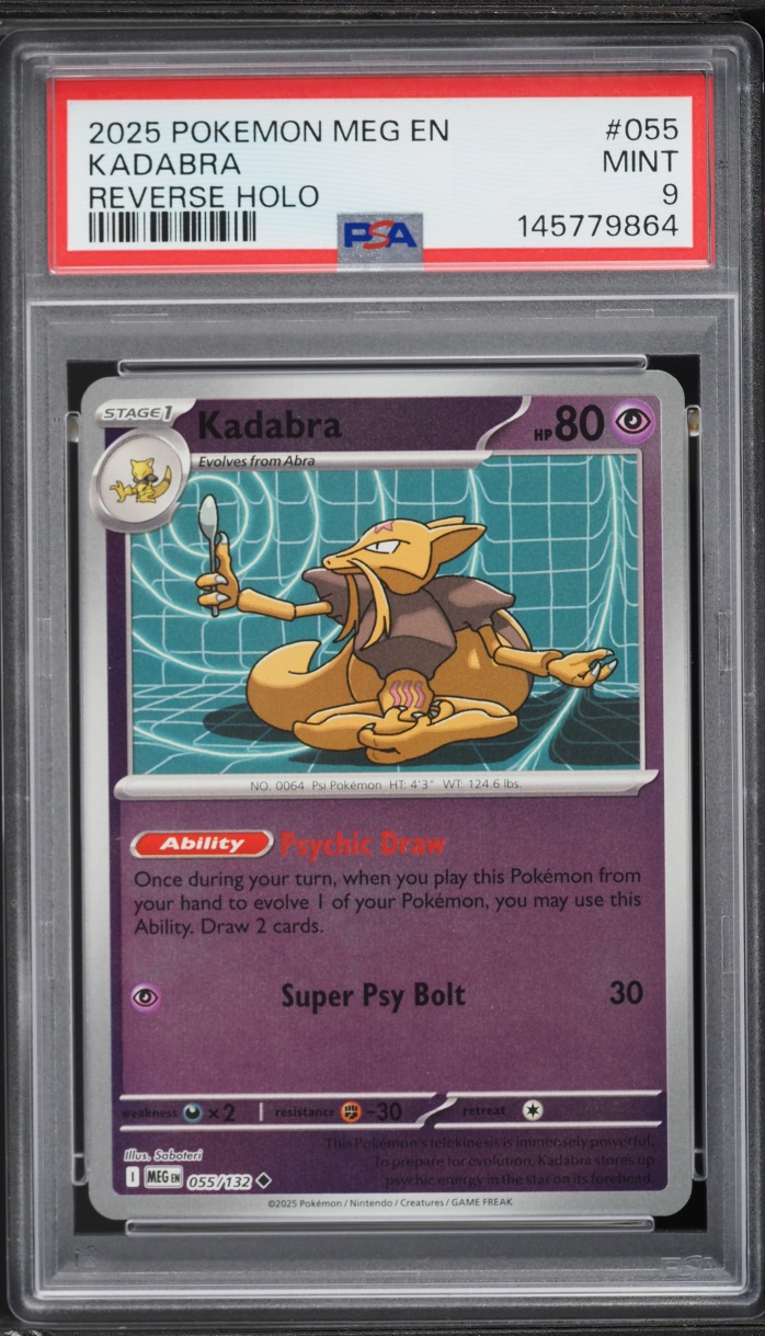 2025 Pokemon Mega Evolution Reverse Holo Kadabra #55 PSA 9 MINT