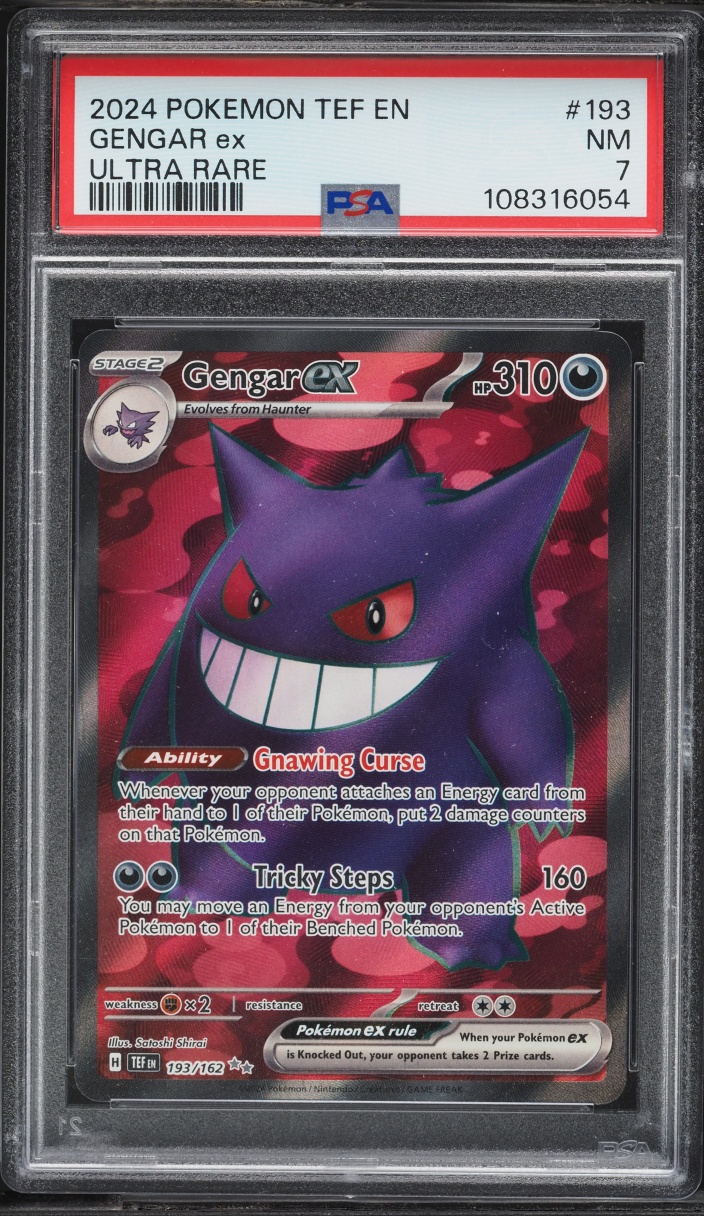 2024 Pokemon Scarlet & Violet Temporal Forces Full Art Gengar ex #193 PSA 7 NRMT